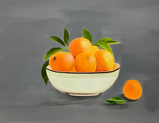 Orange bowl I - Original Oil Painting by Shobika