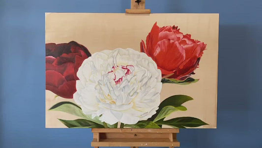 Valentine bunch - Original Oil Painting by Shobika