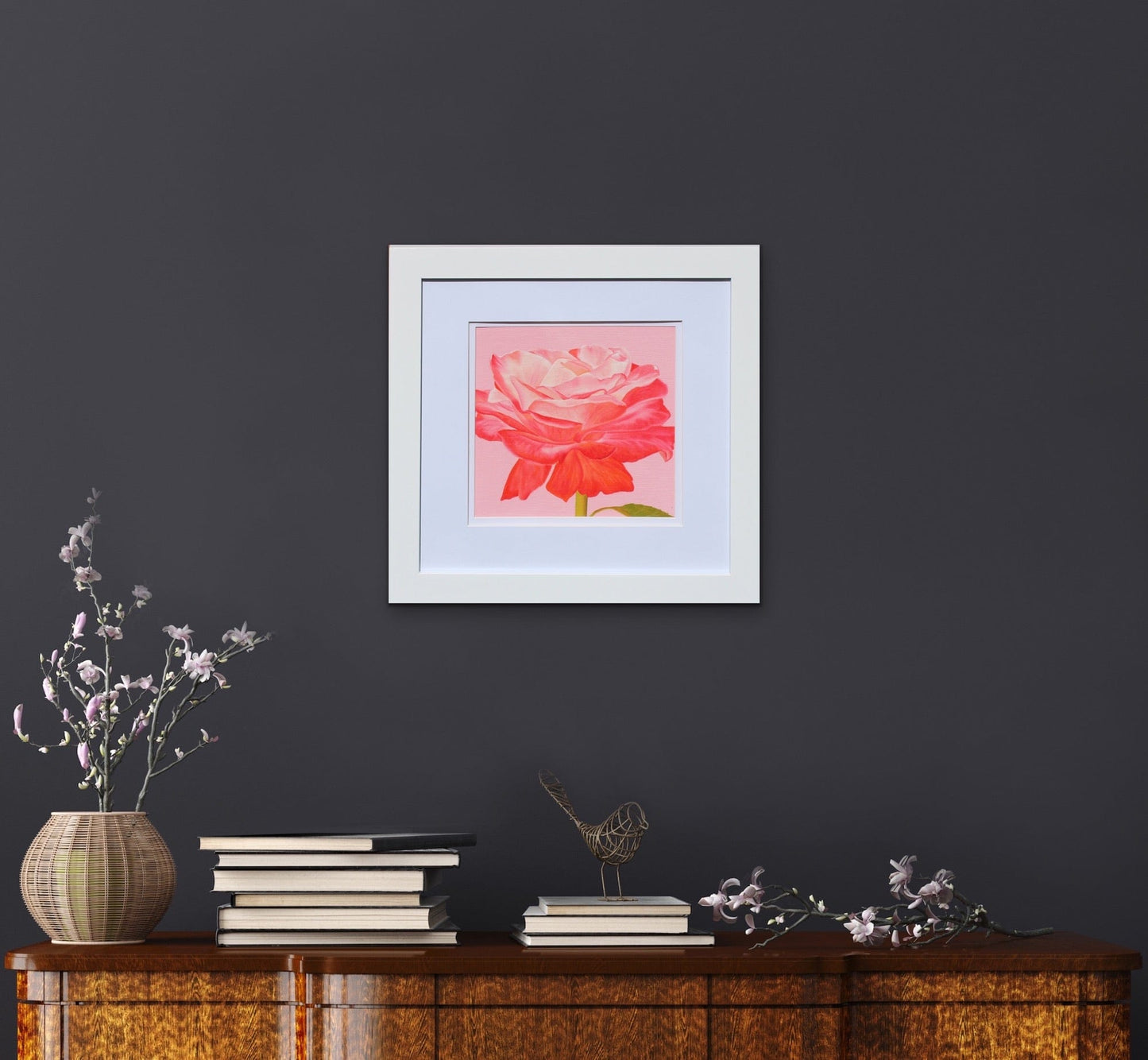 Floral Artwork Blush I - Original Oil Painting by Shobika