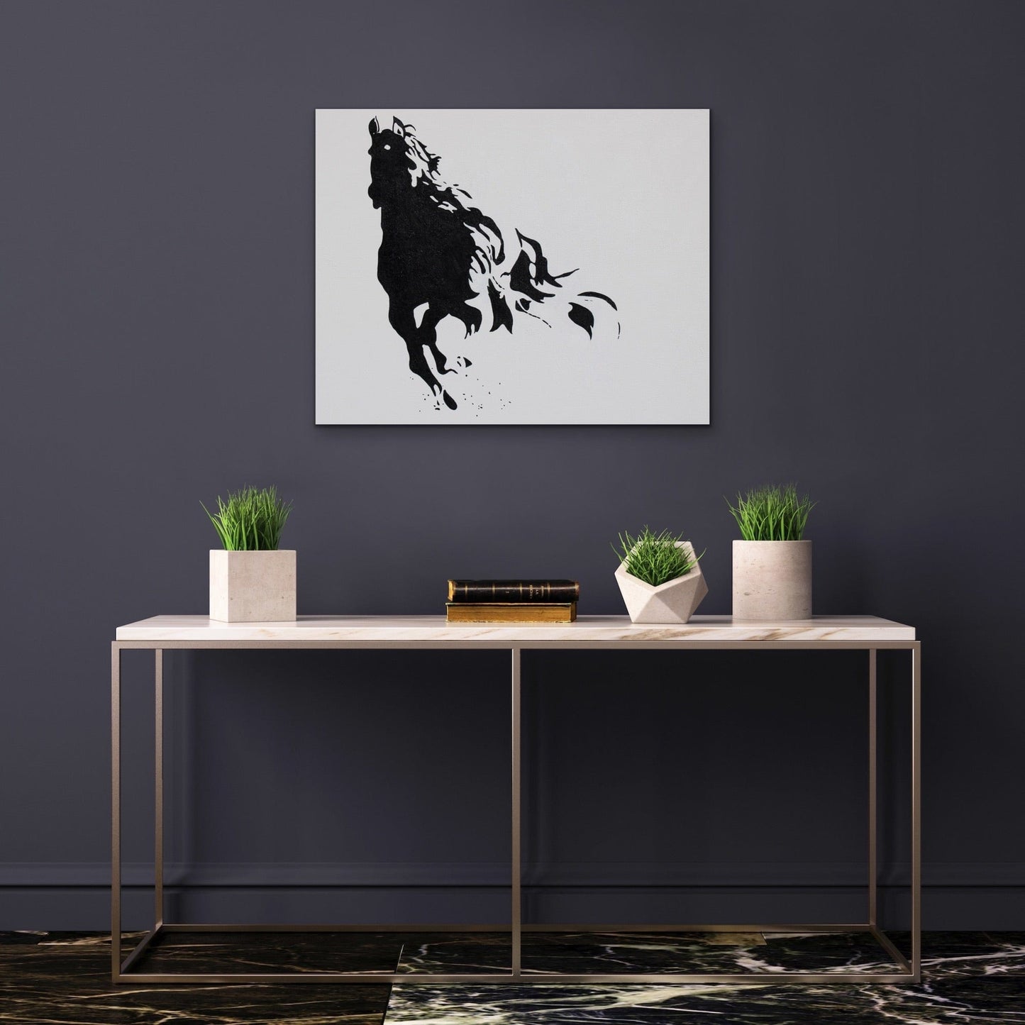 Floral Artwork Cavallo -Original Oil Painting by Shobika