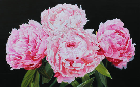 Floral Artwork Floating Buds - Original Oil Painting by Shobika