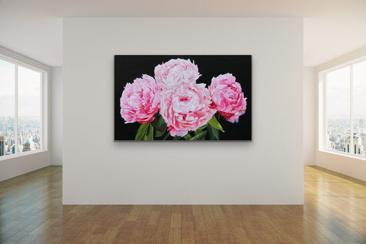 Floral Artwork Floating Buds - Original Oil Painting by Shobika