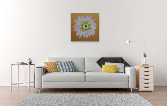 Floral Artwork Golden Tiara - Original Oil Painting by Shobika