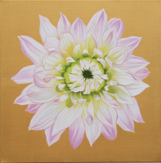 Floral Artwork Golden Tiara - Original Oil Painting by Shobika