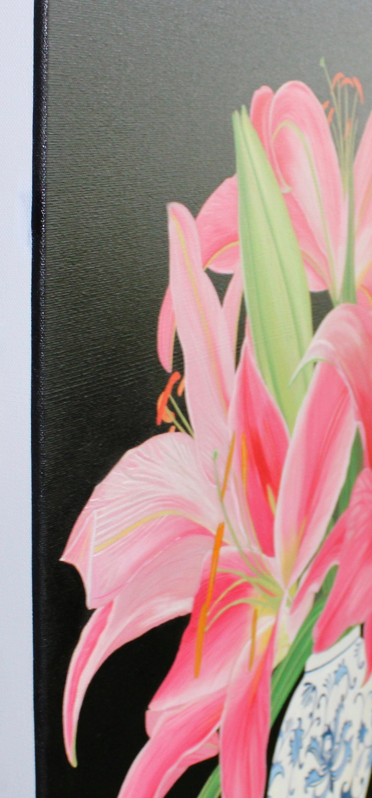 Floral Artwork Oriental lily  - Original Oil Painting by Shobika !!