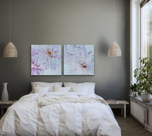 Floral Artwork Purple delight - Original Oil Painting by Shobika