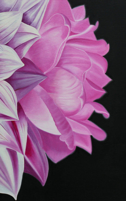 Floral Artwork Secrets of two flowers - Original Oil Painting by Shobika