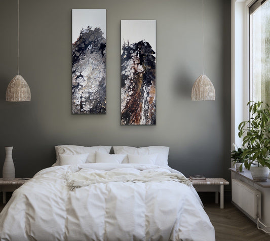 Floral Artwork Two creeks - Original Oil Painting by Shobika