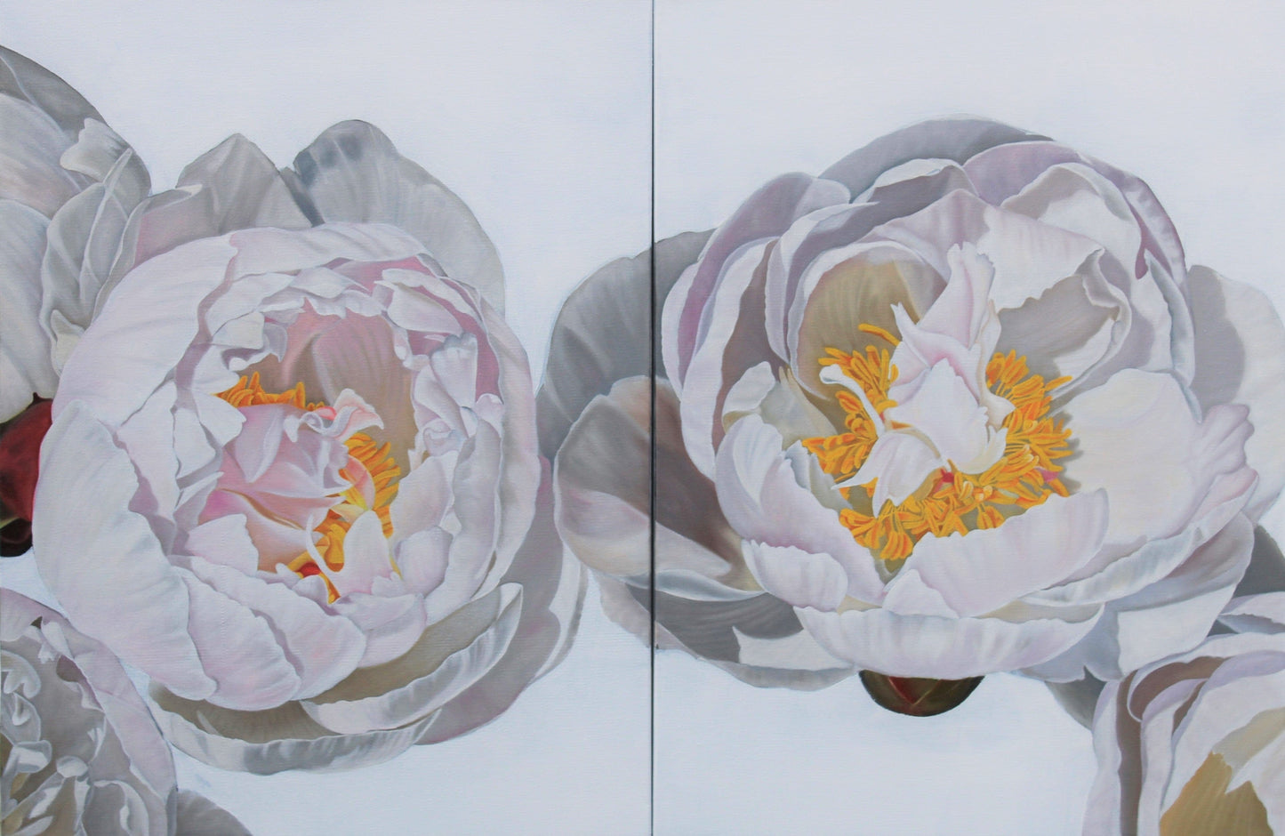 Flower Painting - White Peonies - Original Oil Painting