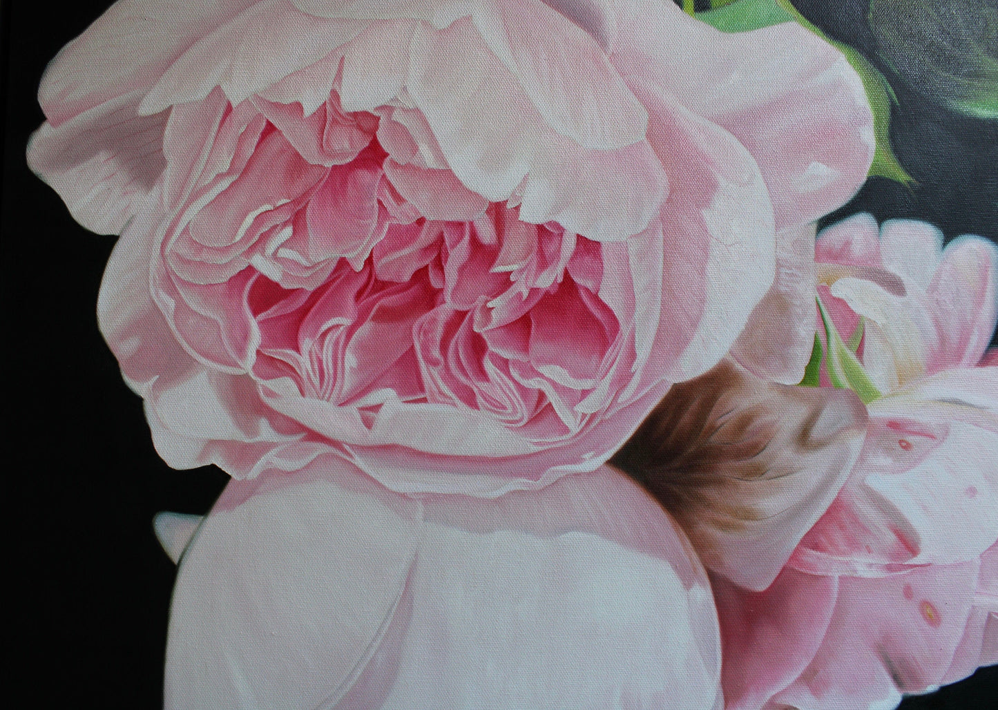 Floral Artwork Hanging Roses - Original Oil Painting