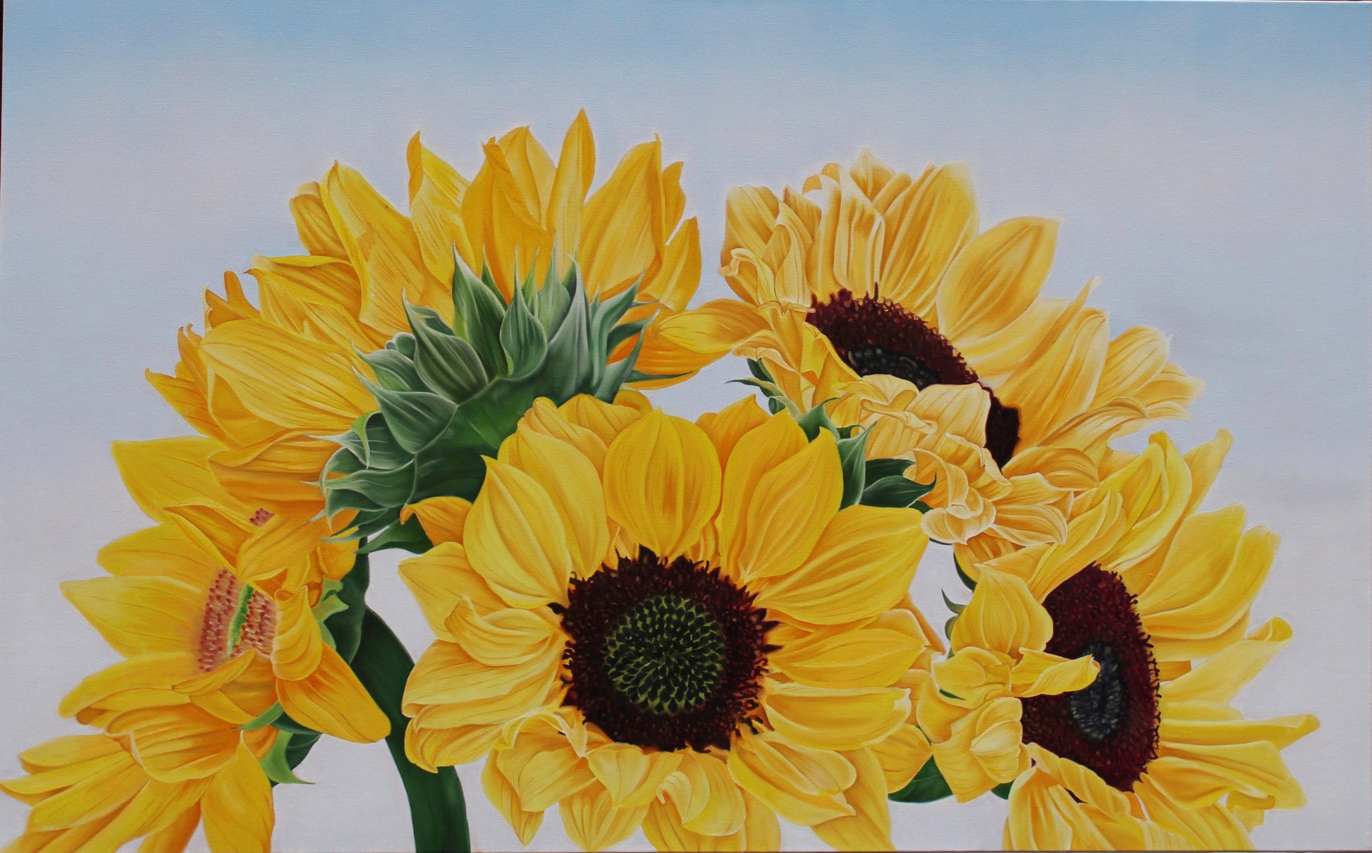 Floral Artwork Morning Sunshine - Original Oil Painting by Shobika
