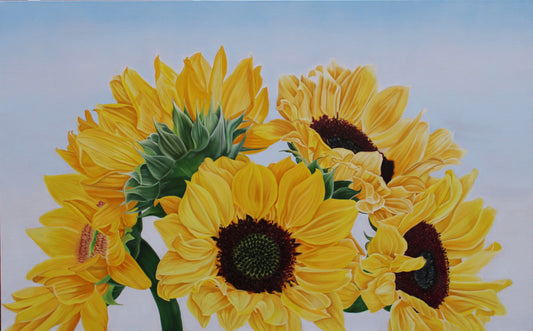 Floral Artwork Morning Sunshine - Original Oil Painting by Shobika