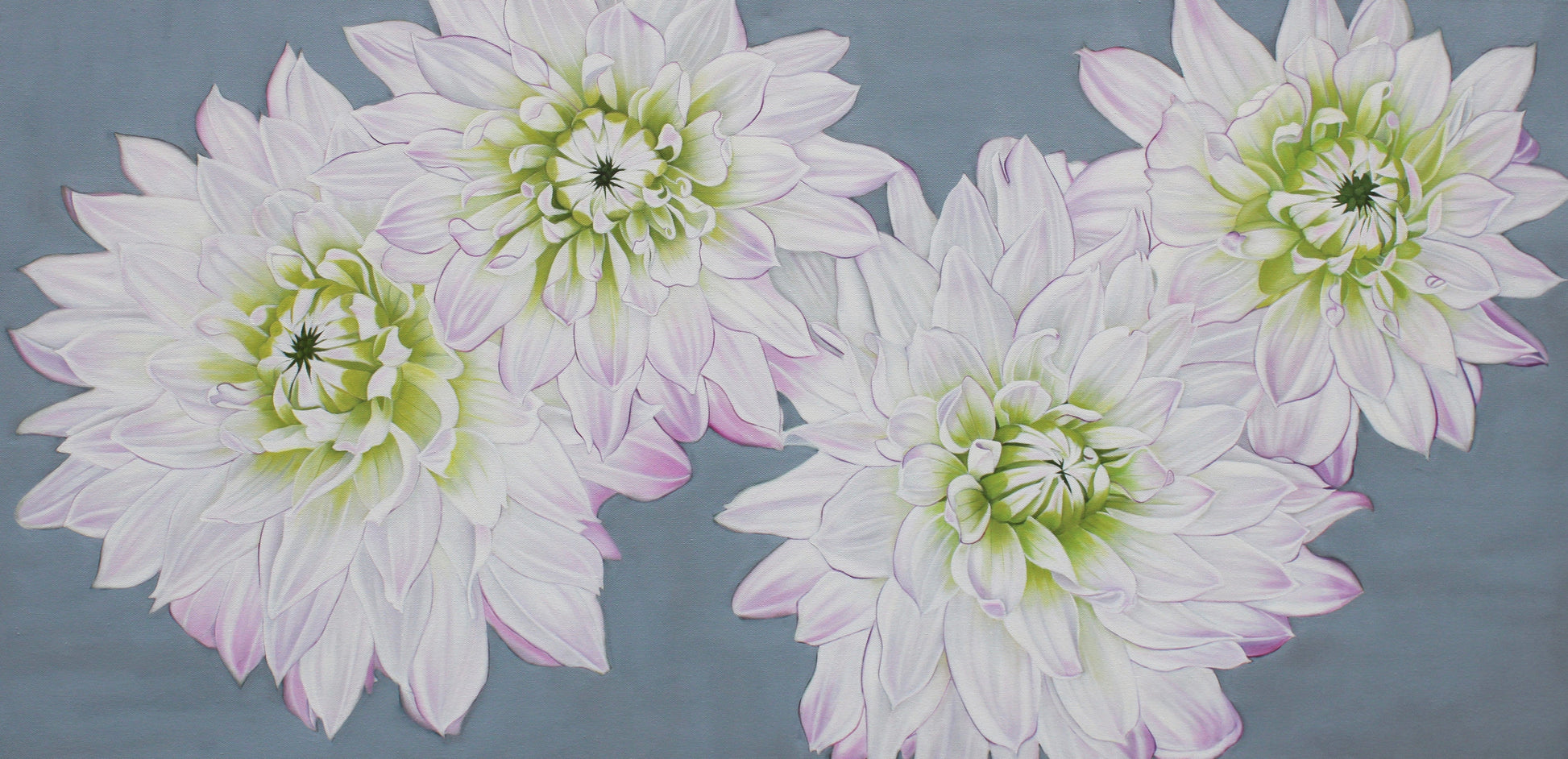 Flower Painting - White Dahlias - Original Oil Painting